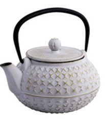 Teapot Cast Iron Avanti White